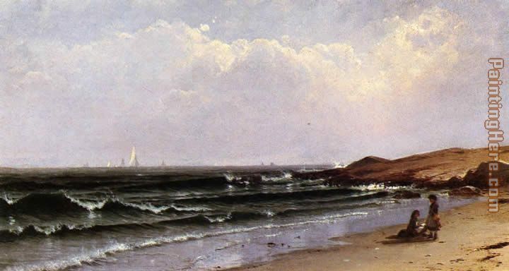Children at the Seashore painting - Alfred Thompson Bricher Children at the Seashore art painting